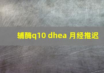 辅酶q10 dhea 月经推迟